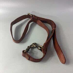 Brown Leather Brass Hardware Adjustable Strap